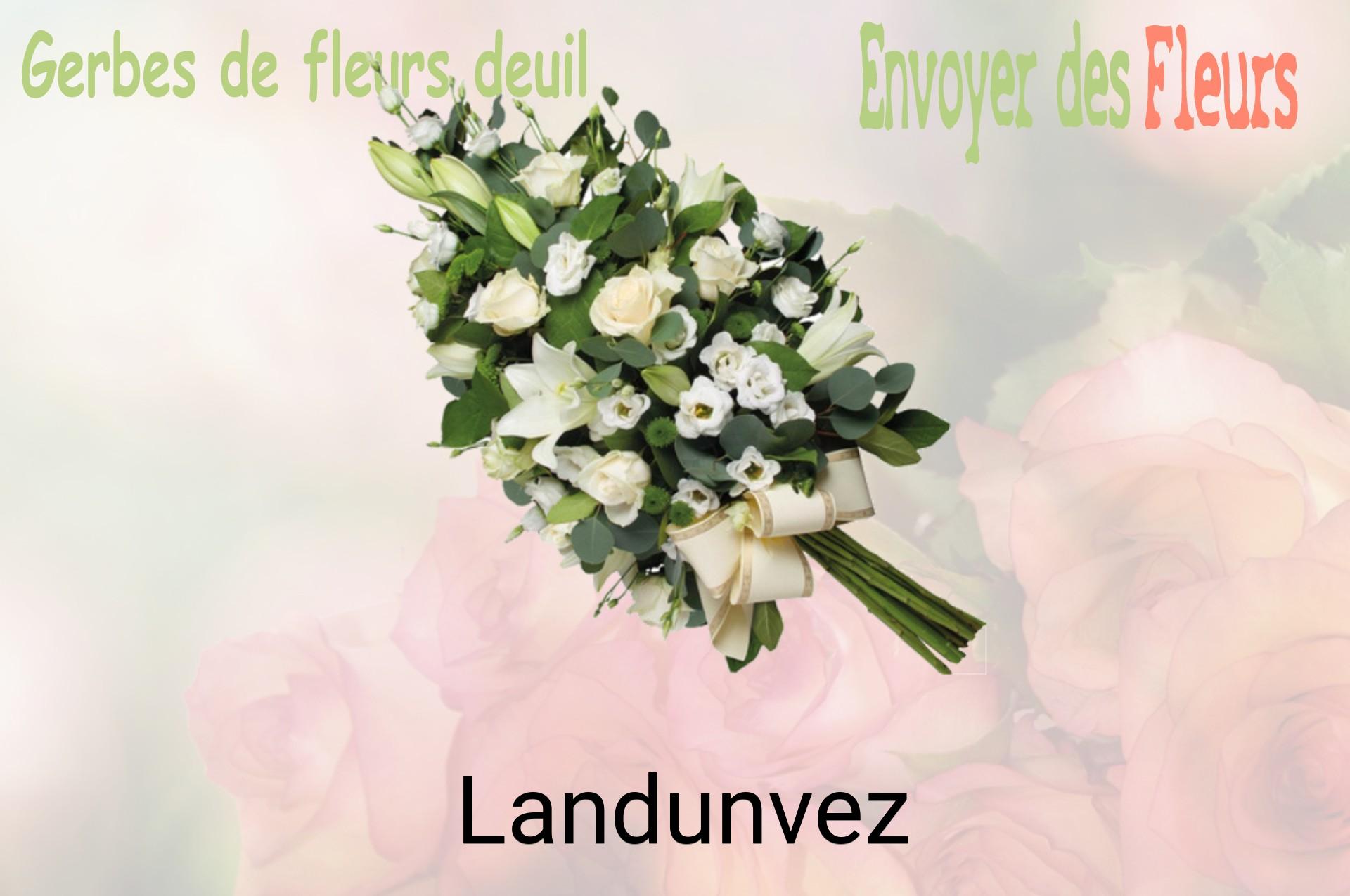 Gerbe de fleurs de deuil livrée à Landunvez